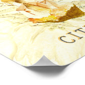 Poster Novembre Fleur d'anniversaire et Pierre d'annivers (Coin)