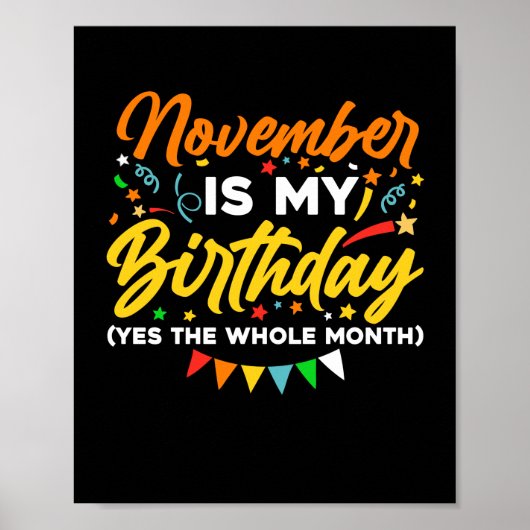 Poster Novembre Is My Birthday The Whole Month Novembre B (Devant)