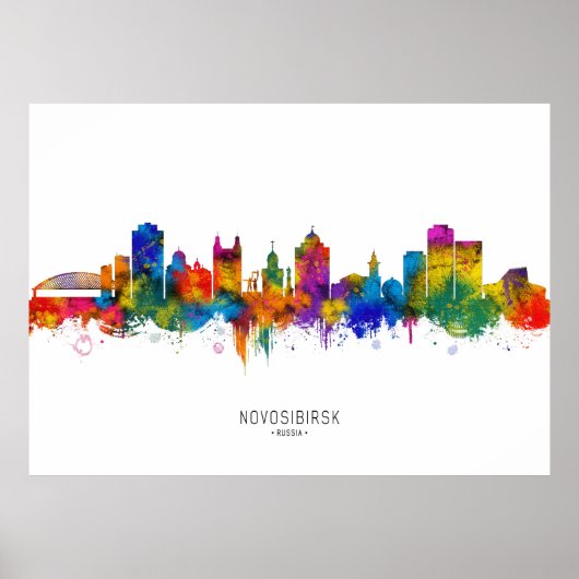 Poster Novosibirsk Russie Skyline (Devant)