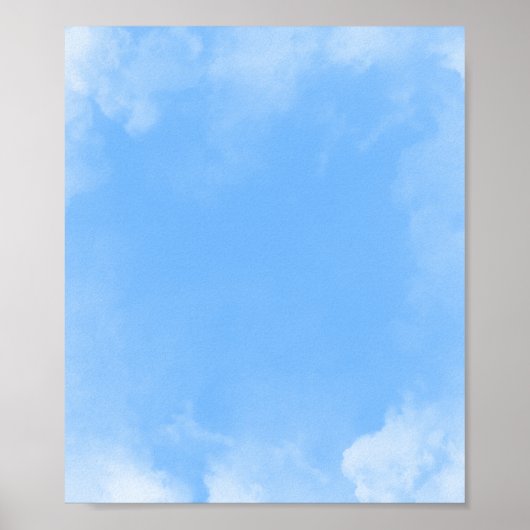 Poster Nuage blanc sur l'arrière - plan bleu ciel (Devant)