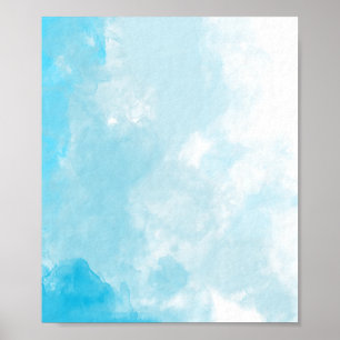 Poster Nuage blanc sur l'arrière - plan bleu ciel