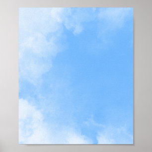 Poster Nuage blanc sur l'arrière - plan bleu ciel