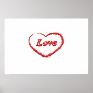 Poster Nuage de coeur d'amour