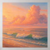 Poster Nuage de mer au coucher du soleil - Style de peint (Devant)