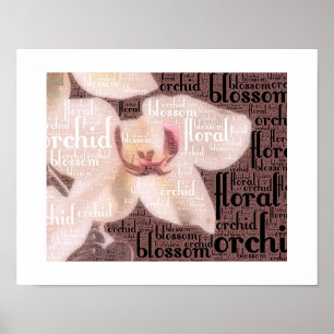 Poster Nuage de mots de fleur d'orchidée