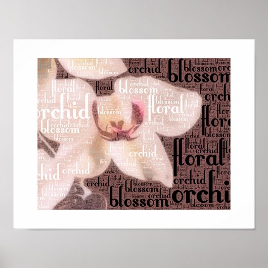 Poster Nuage de mots de fleur d'orchidée (Devant)