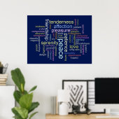 Poster Nuage de mots de paix et d'amour inspirants (Bureau à domicile)