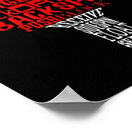 Poster Nuage de mots de tennis de table (Coin)