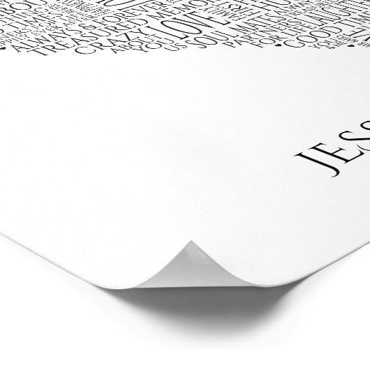 Poster Nuage de mots pour Mariages et Anniversaires (Coin)