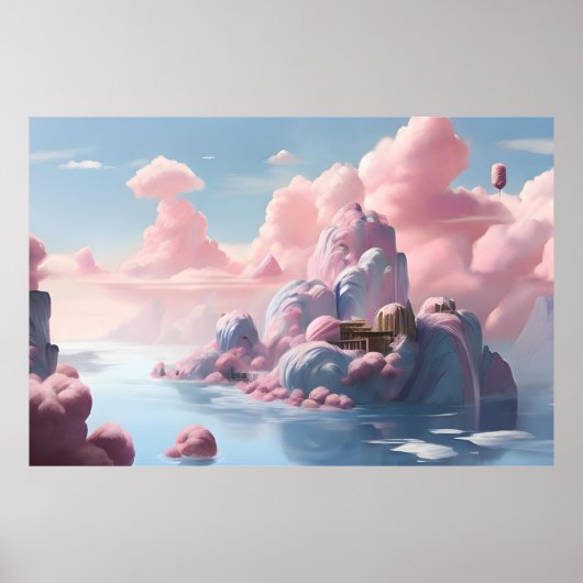 Poster Nuage de peinture de paysage (Devant)