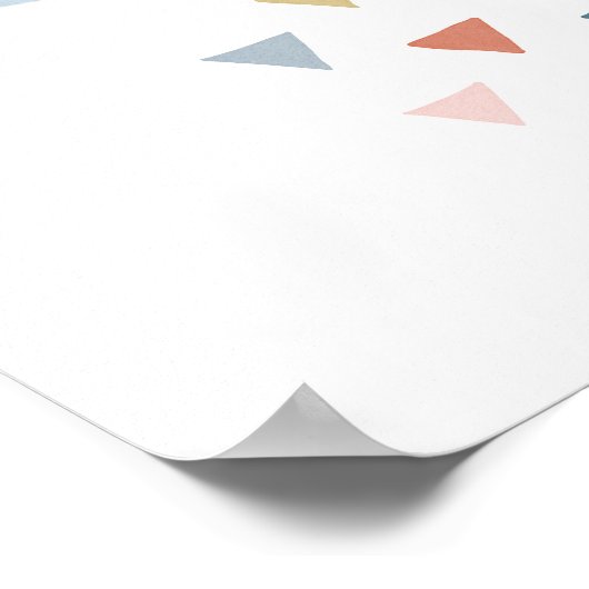 Poster Nuage de pluie Boho simple avec triangles (Coin)