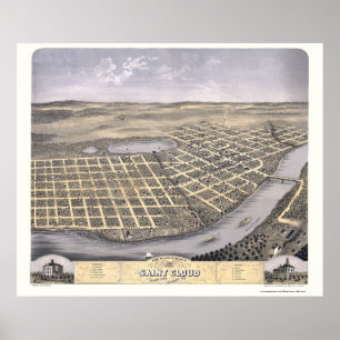 Poster Nuage de saint, carte panoramique de manganèse -
