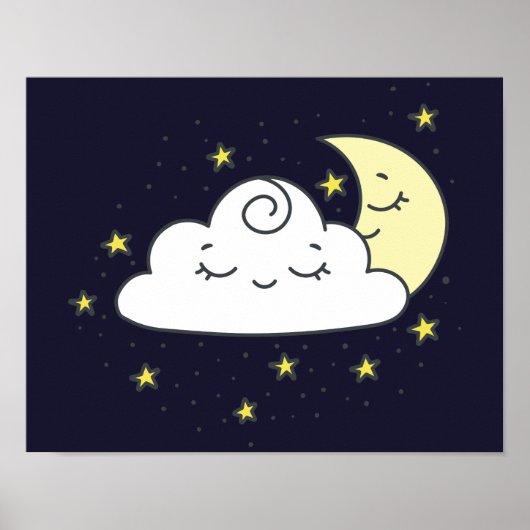 Poster Nuage et lune (Devant)