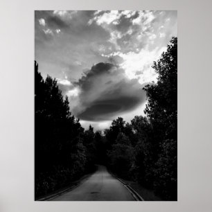 Poster Nuage lenticulaire noir et blanc