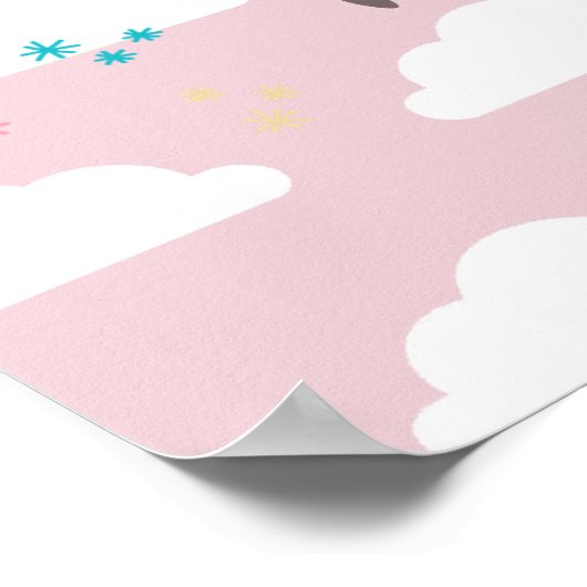 Poster Nuage Neuf Cloud Typographie (Coin)