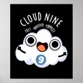Poster Nuage Neuf Funny Météo Pun Dark BG (Devant)