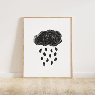 Poster Nuage noir et pluie