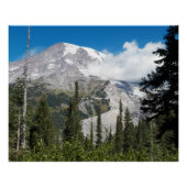 Poster Nuage passant au-dessus du mont Rainier Photo Glos (Devant)