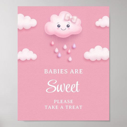 Poster Nuage rose pastel doux neuf filles bébés sont doux (Devant)