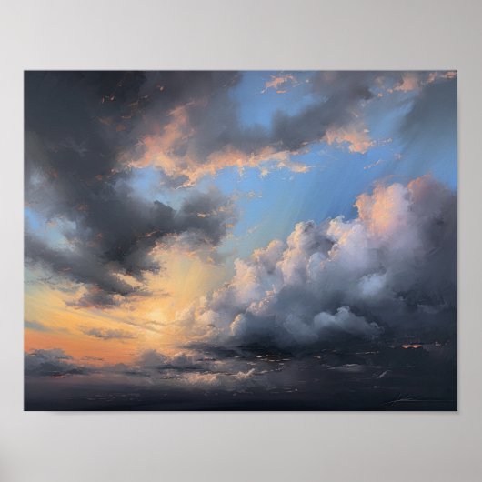 Poster Nuages à Dawn Peinture Art Imprimer l'affiche (Devant)