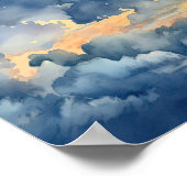 Poster Nuages à Dawn Peinture Art Imprimer l'affiche (Coin)