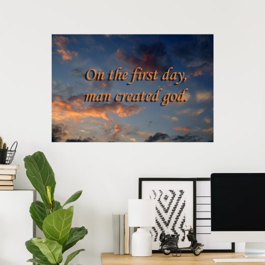 Poster nuages athées (Bureau à domicile)