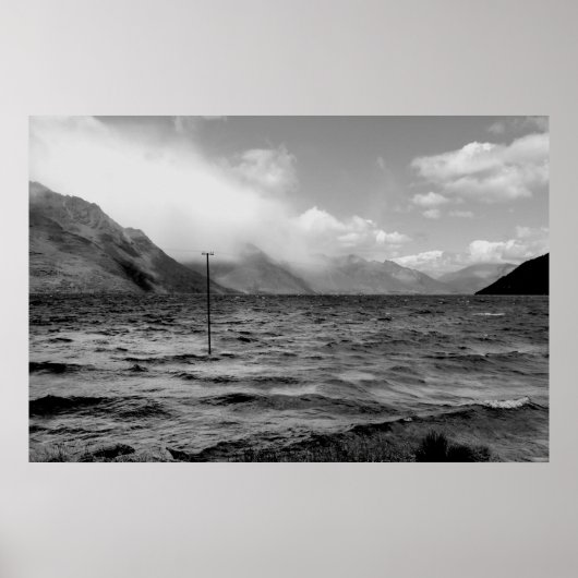 Poster Nuages au-dessus du lac (Devant)