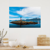 Poster Nuages au-dessus d'un phare près d'Ushuaia, Argent (Cuisine)