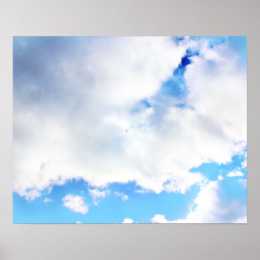 Poster Nuages blancs et ciel bleu (Devant)