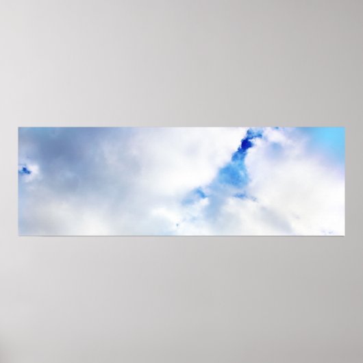 Poster Nuages blancs et ciel bleu (Devant)
