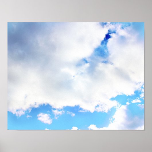 Poster Nuages blancs et ciel bleu (Devant)