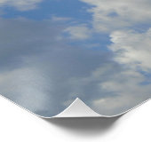 Poster Nuages blancs/gris et ciel bleu (Coin)