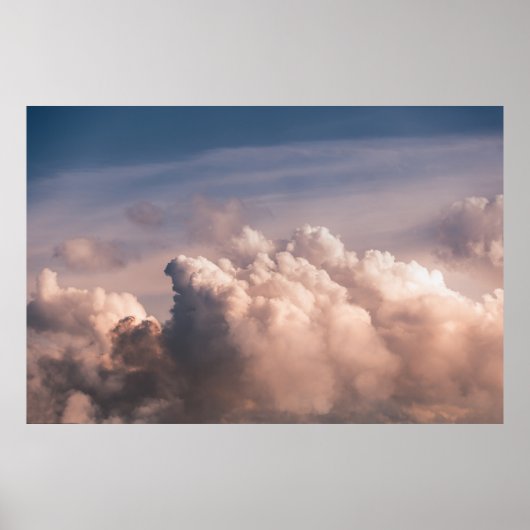 POSTER NUAGES BLANCS SOUS CIEL BLEU (Devant)