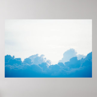 POSTER NUAGES BLEUS SOUS LE CIEL BLANC