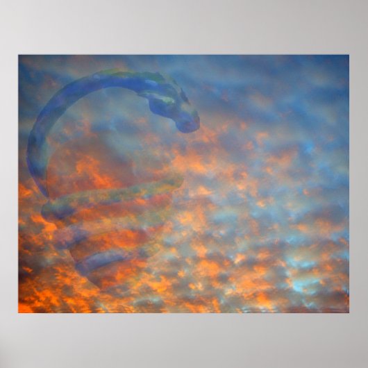 Poster Nuages Blue Orange Mackeral Serpent (Devant)