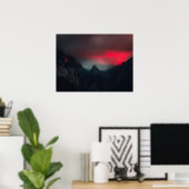 Poster Nuages brûlants, brouillard et montagnes (Bureau à domicile)