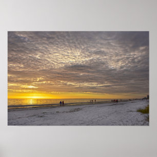 Poster Nuages Cirrocumulus au coucher du soleil sur la pl