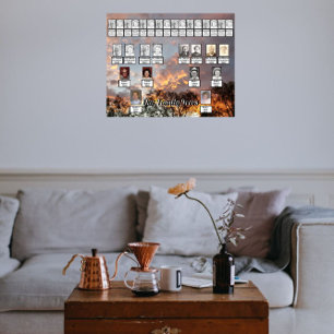 Poster Nuages colorés au-dessus des arbres Photo Arbres d