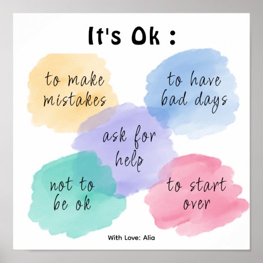 Poster Nuages colorés Motivational School (Devant)