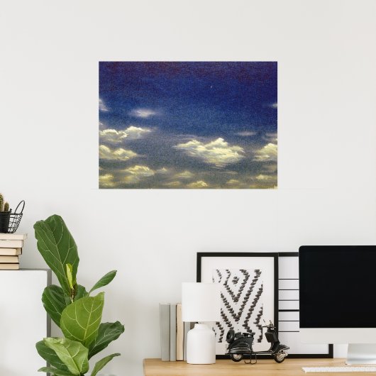 Poster Nuages de coton dans le ciel bleu (Bureau à domicile)