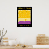 Poster Nuages de coucher de soleil sur les collines viole (Cuisine)