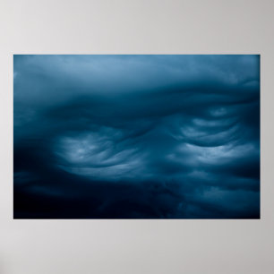 Poster Nuages de cumulus bleus