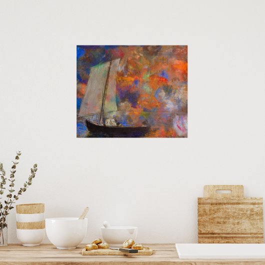 Poster Nuages de fleurs par Odilon Redon (Cuisine)