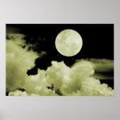Poster NUAGES DE Pleine lune JAUNE (Devant)