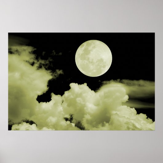 Poster NUAGES DE Pleine lune JAUNE (Devant)