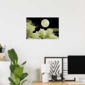 Poster NUAGES DE Pleine lune JAUNE (Bureau à domicile)