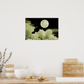 Poster NUAGES DE Pleine lune JAUNE (Cuisine)