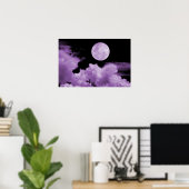 POSTER NUAGES DE PLEINE LUNE POURPLE (Bureau à domicile)