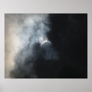 Poster Nuages de tempête d'éclipse effrayants 2017