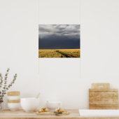 Poster Nuages de tempête et route à travers les plaines g (Cuisine)